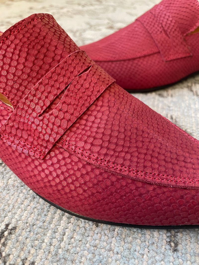 Mocasín Jacinta cuero burgundy