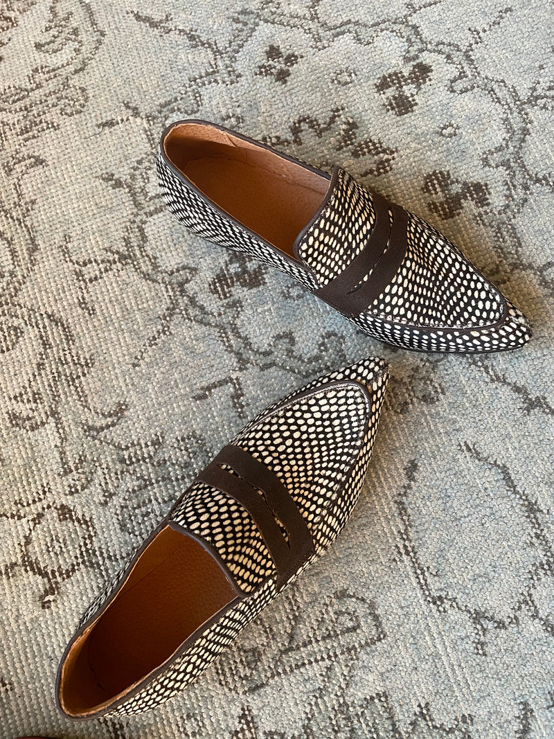 Mocasín Lina a cuero pelo print