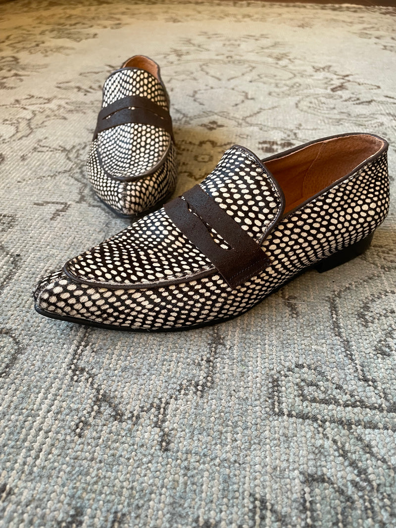 Mocasín Lina a cuero pelo print