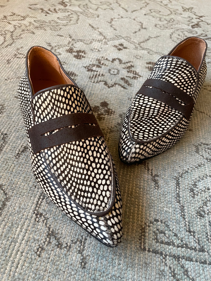 Mocasín Lina a cuero pelo print