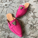 Babucha Laura nobuck fucsia