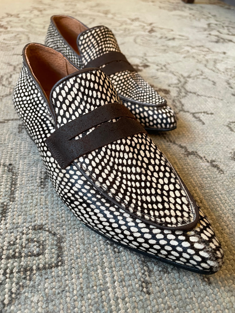 Mocasín Lina a cuero pelo print