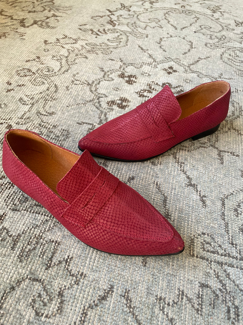 Mocasín Jacinta cuero burgundy