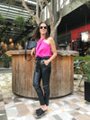 Blusa Halter Ana fucsia